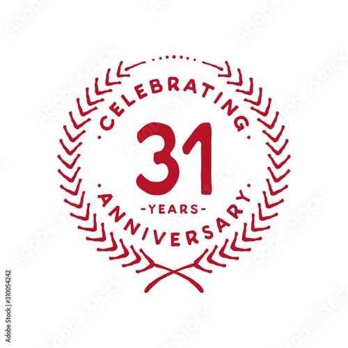 31 years design template. 31st logo. Vector and illustration.