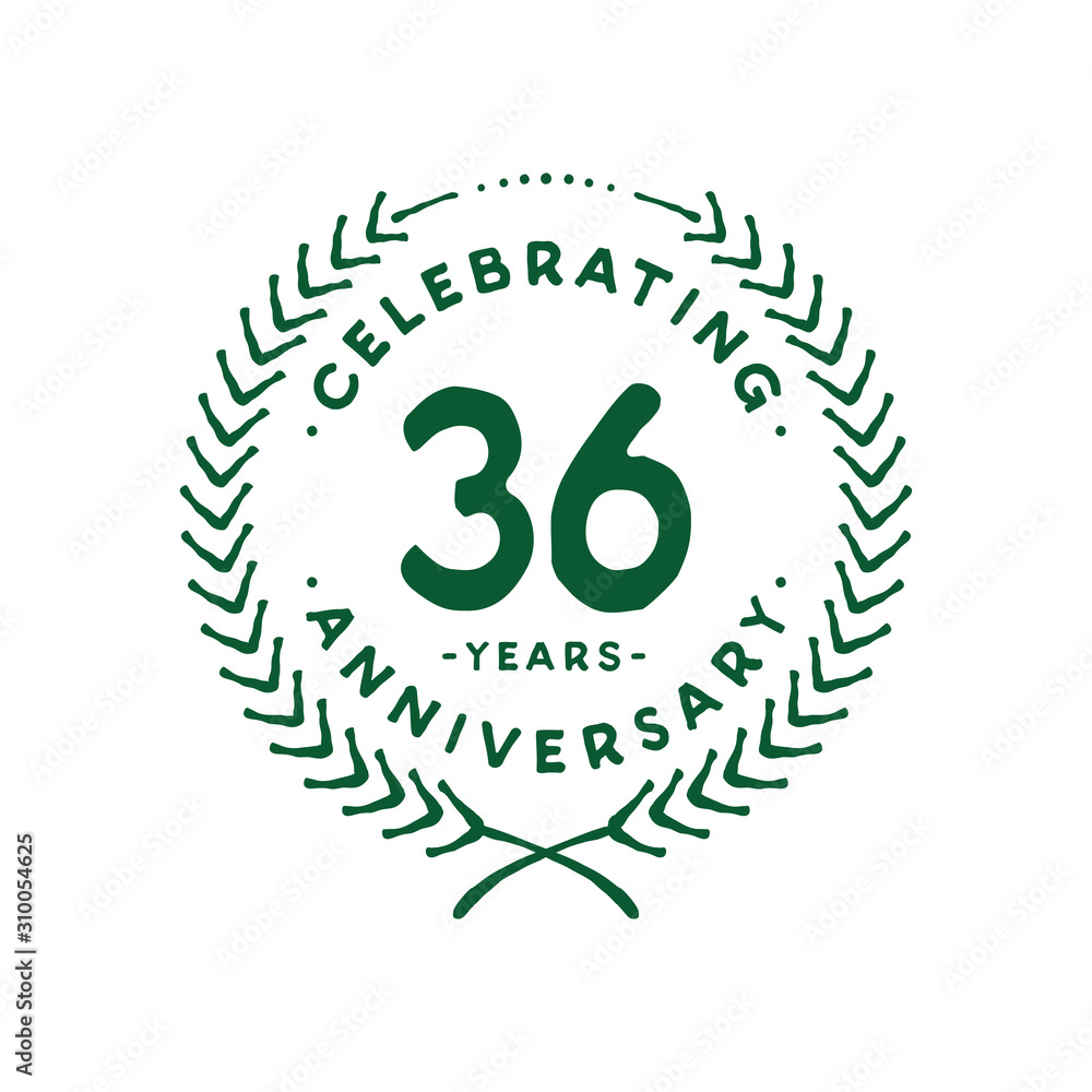 Fototapeta premium 36 years design template. 36th logo. Vector and illustration.