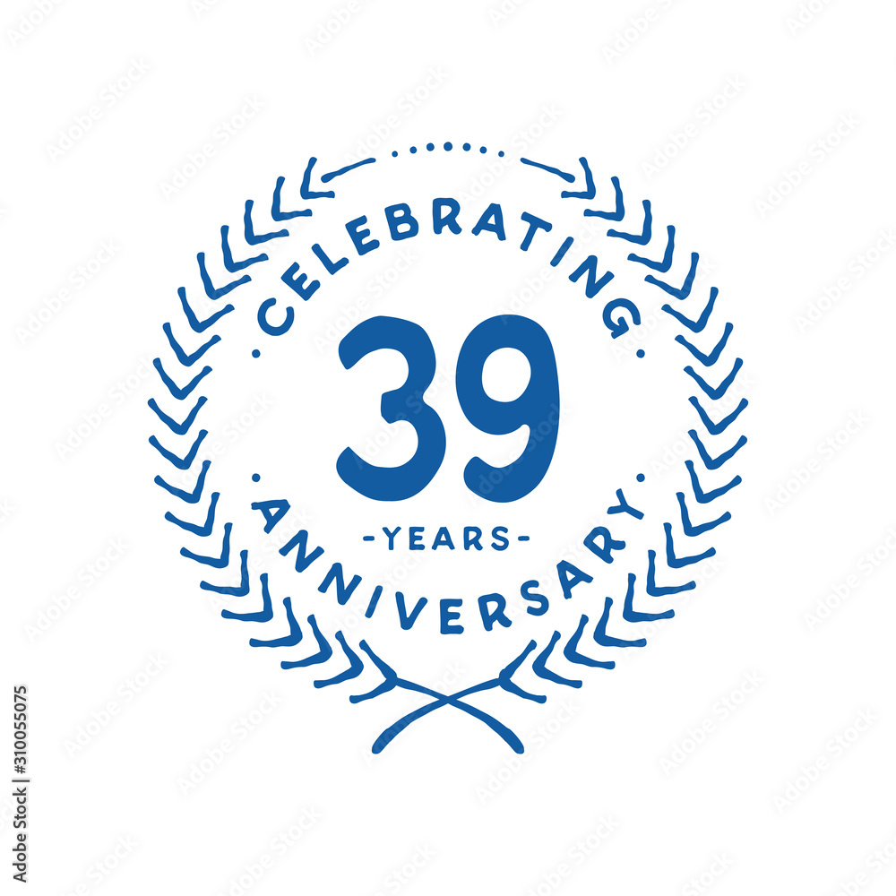 39 years design template. 39th logo. Vector and illustration. 39 years design template. 39th logo. Vector and illustration.