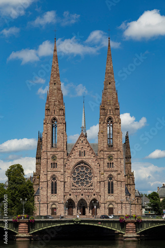 St. Paul's Church outside. Strasbourg city. France.