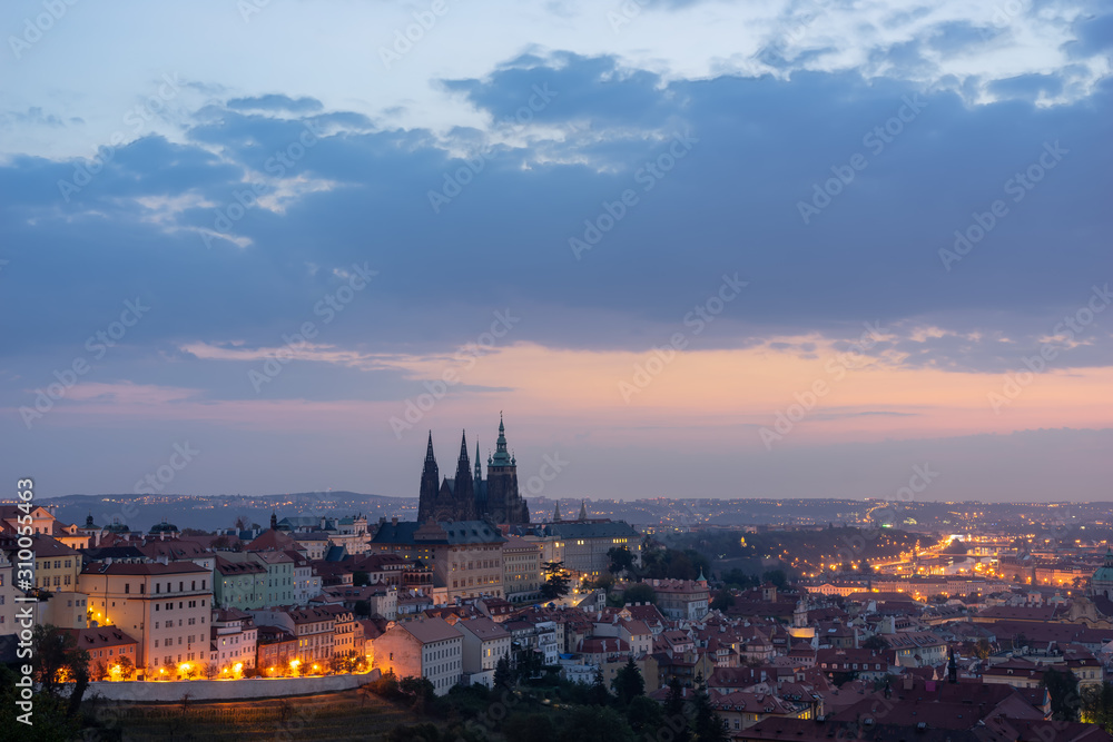 Early morning dusk over Prague