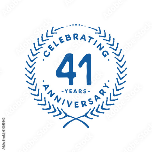 41 years design template. 41st logo. Vector and illustration.