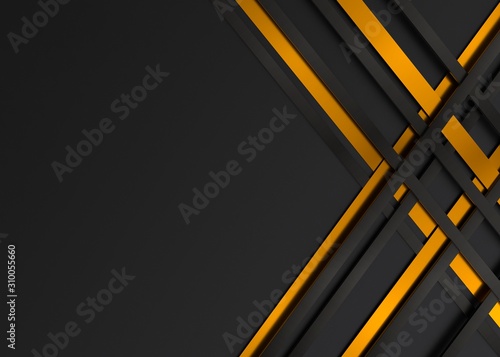 Abstract gold black background with lines