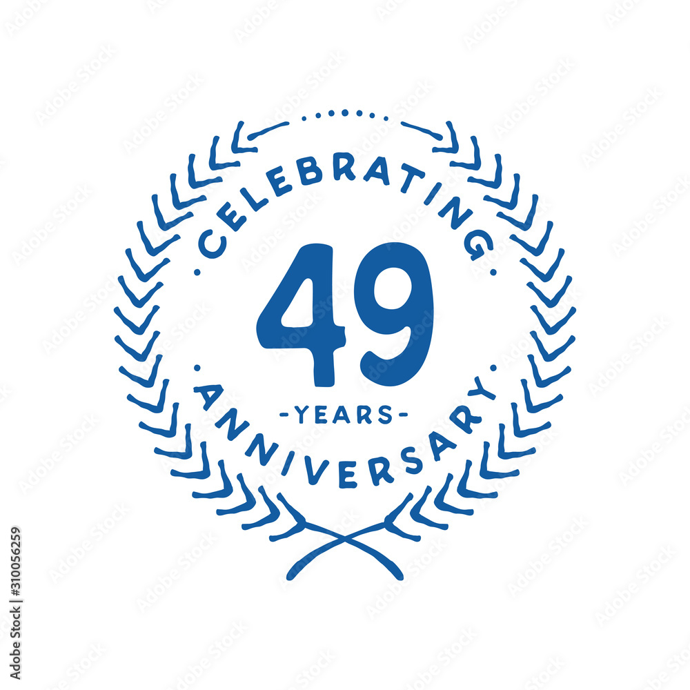 49 years design template. 49th logo. Vector and illustration. 49 years design template. 49th logo. Vector and illustration.