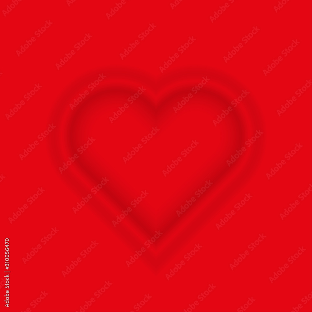 Beautiful red heart on a red background. Replaceable color. Convex fold effect. Vector drawing. Texture. Beautiful red heart on a red background. Replaceable color. Convex fold effect. Vector drawing. Texture.