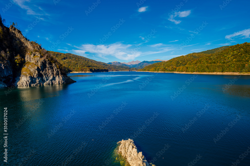 Vidraru lake in fagaras Mountains, Romania