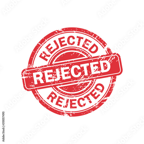 Rejected stamp with grunge in a flat design