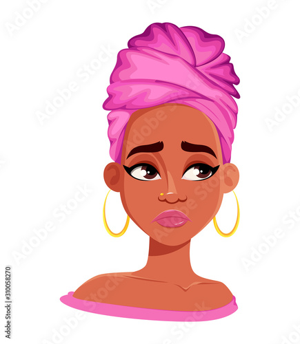 Face expression of African American woman