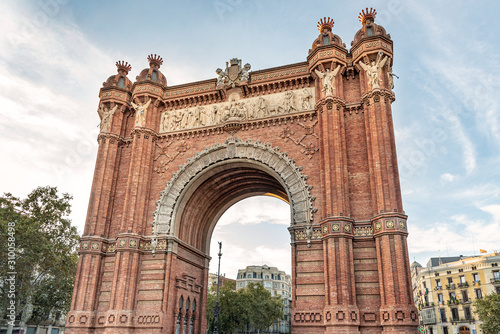 Triumphal Arch in Barcelona, Catalonia, Spain. Arc de Triomf as pronounced in Catalan. 