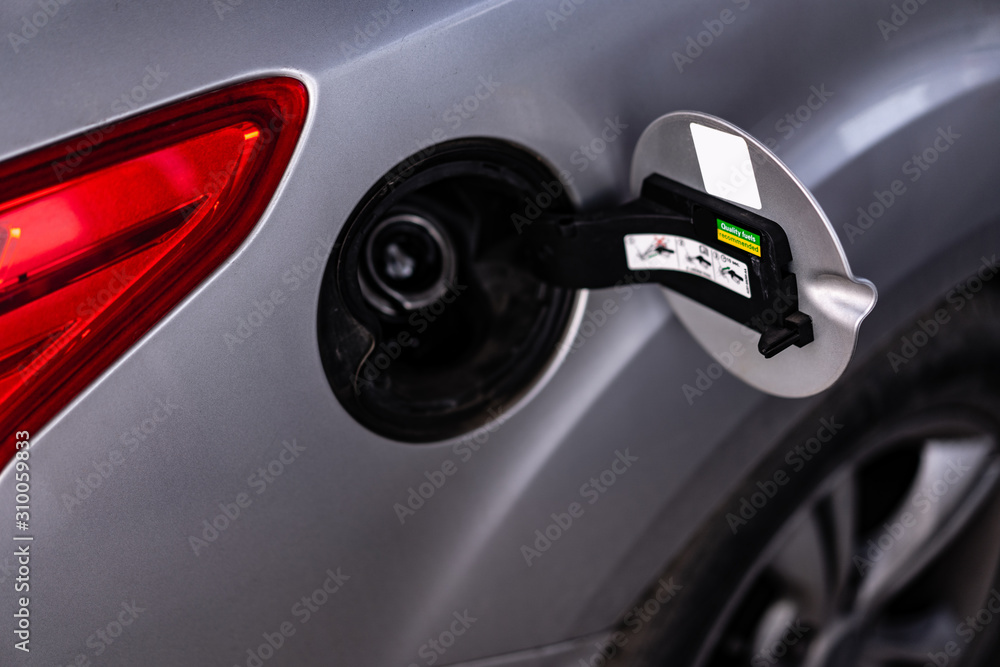 Gas tank open for refueling machine