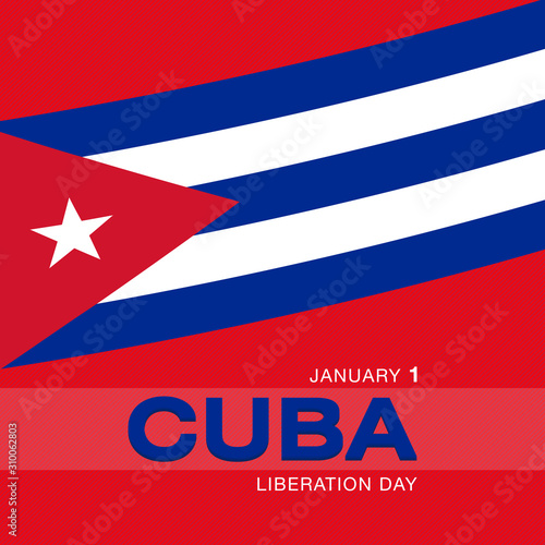 Bright, colorful banner/poster /background for Cuba Liberation day on January 1st