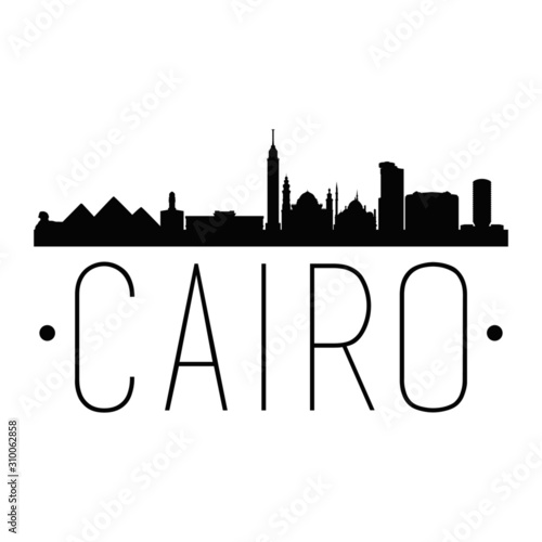 Cairo Egypt. City Skyline. Silhouette City. Design Vector. Famous Monuments.
