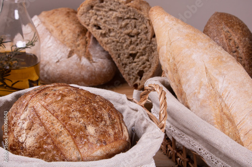 variety of artisan breads made with natural yeast