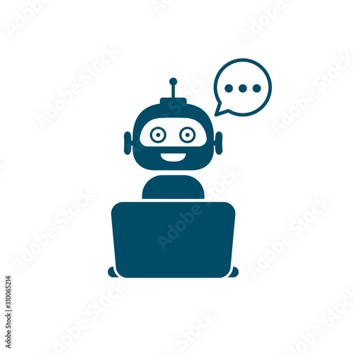 Chatbot icon for support service concept. Smart UI  technology assistant, autoresponder, chat – stock vector
