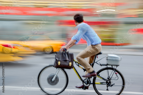 business people on alternative ecological clean transport