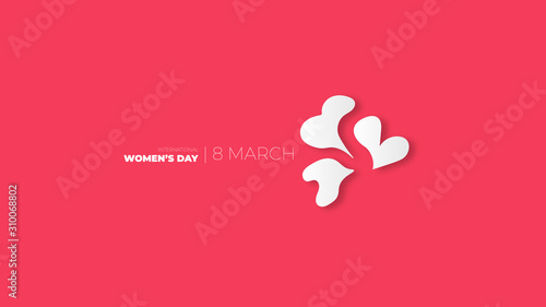 International women's day background with a soft red color. Suitable for posters, banners, wallpapers and landing page websites. This background has a modern and minimalist theme.