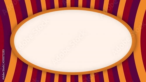 White frame banner on stripes animation