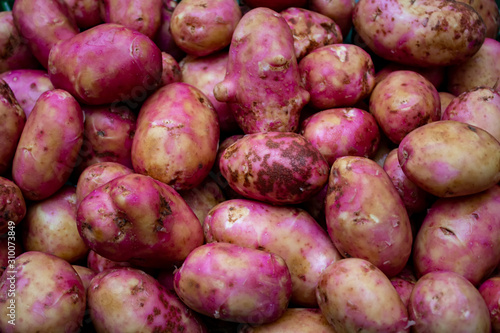 fresh potatoes background
