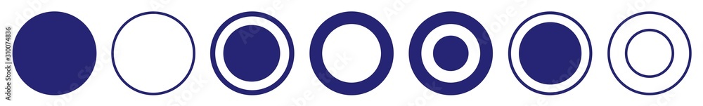 Label Circle Blue | Circles | Logo Sticker | Emblem Round | Icon | Variations - obrazy, fototapety, plakaty 