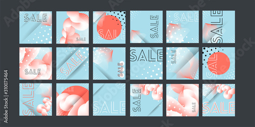 Abstract social media template art background. Futuristic vector illustration with circles on flat