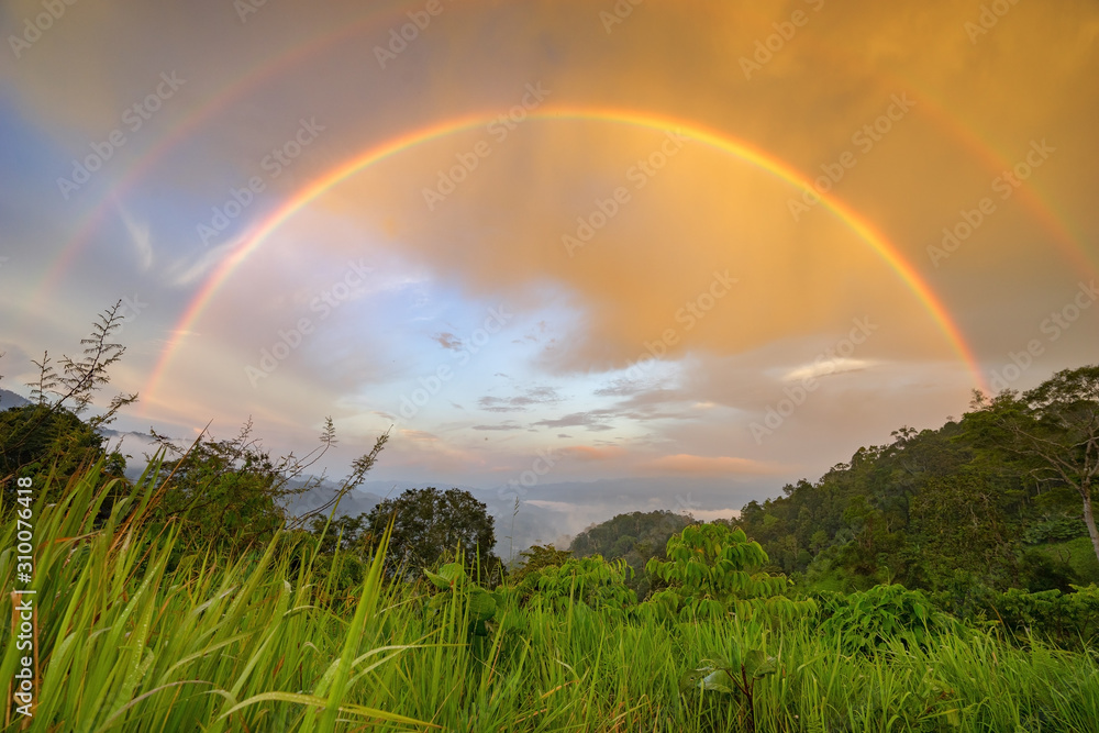 Fototapeta rainbow over the valley