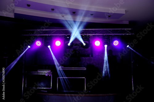 concert light show, colorful stage background