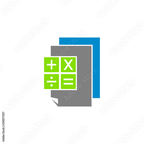 Bookkeeping Accounting Report Document logo design Isolated