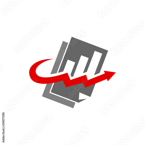 Bookkeeping Accounting Report Solution logo design Isolated