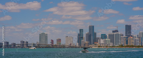 skyline city miami florida downtown building urban landscape panorama blue © Alberto GV PHOTOGRAP