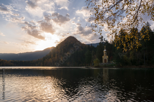 Orthodox chapel by the lake photo