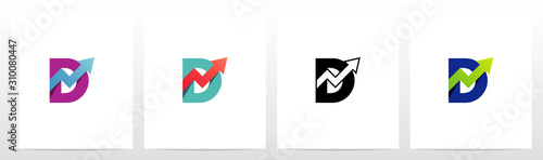 Arrow Chart On Letter Logo Design D