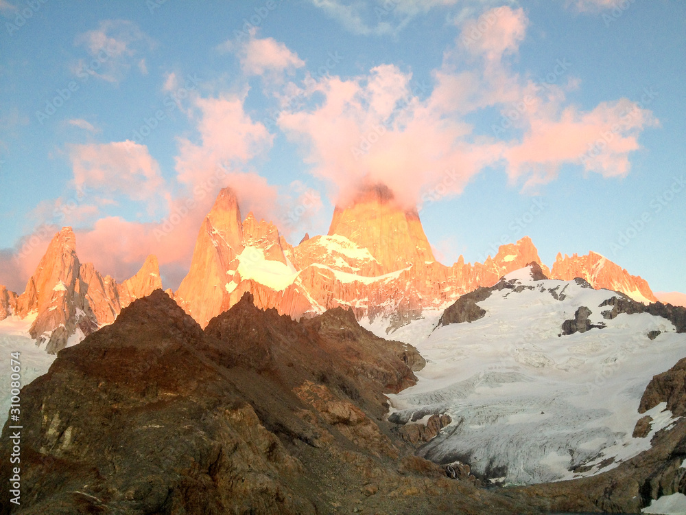 Sunrise on Fitz Roy Mountain Patagonia Argentina South America 