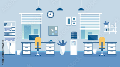Workplace, modern office for team work.