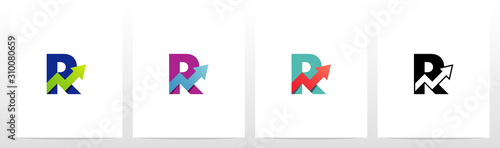 Arrow Chart On Letter Logo Design R