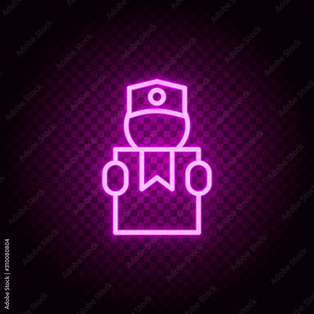 Fotomural delivery, give, human, person neon icon. Pink neon vector icon