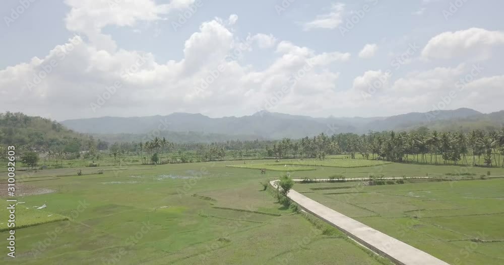 aerial view of village in a valley with nice field aerial view of village in a valley with nice field