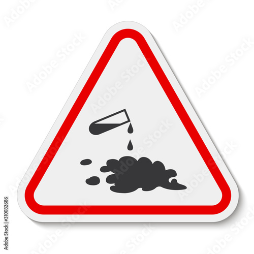 Beware Chemical Spill Symbol Sign Isolate On White Background,Vector Illustration EPS.10