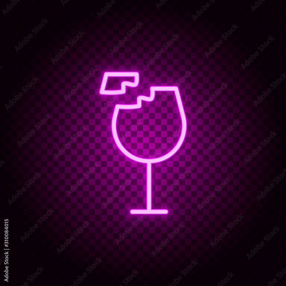 brick, chip, glass neon icon. Pink neon vector icon brick, chip, glass neon icon. Pink neon vector icon