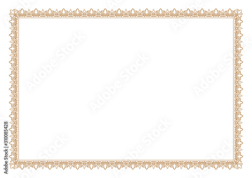 Blank Certificate border, ready add text, in gold color