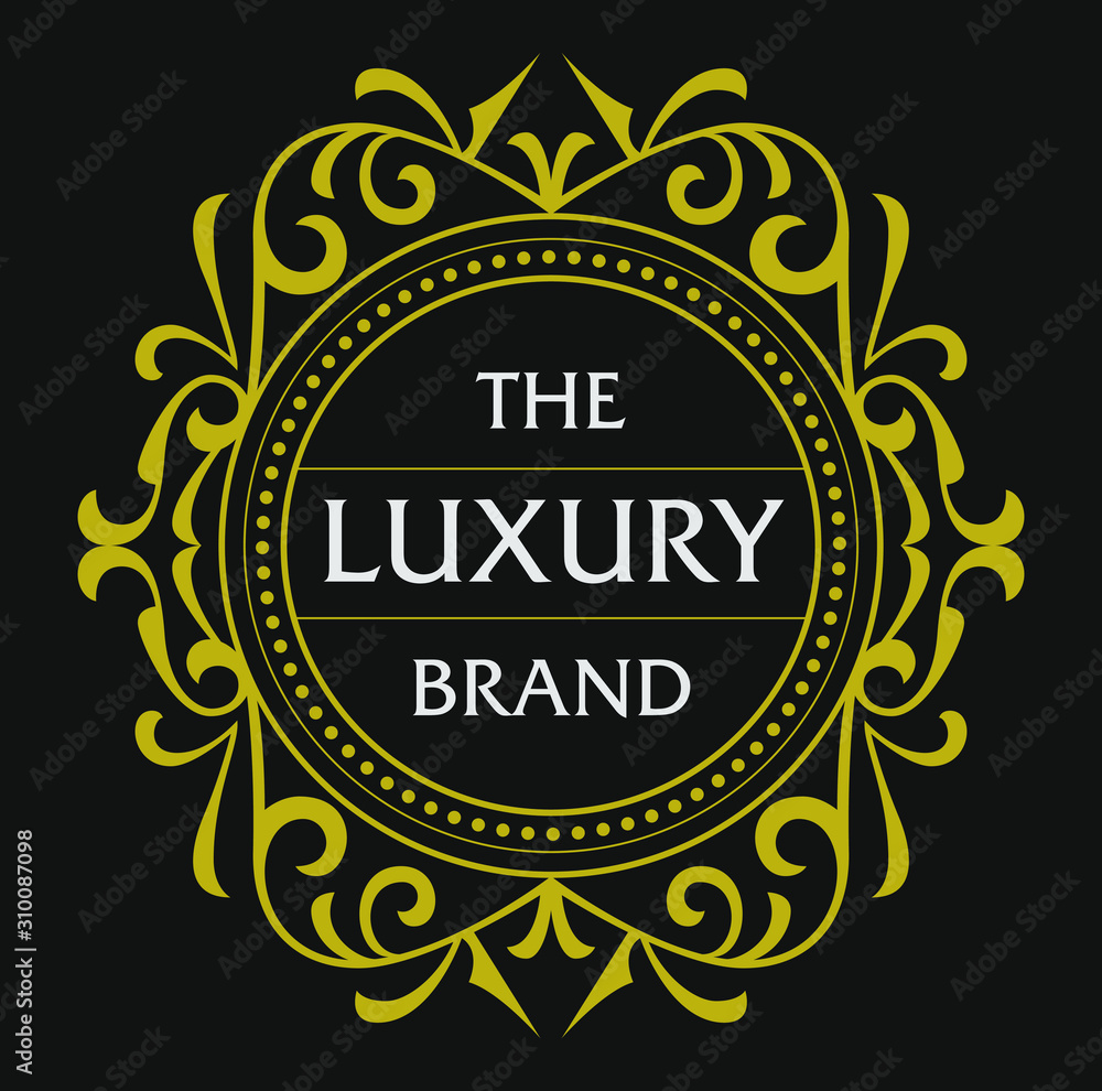 Obraz premium Victorian Ornament Badge Classic Decorative Style Frame Template