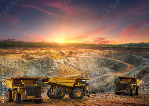 Big dump truck loading for transport minerals gold,Mining industrial at Thailand