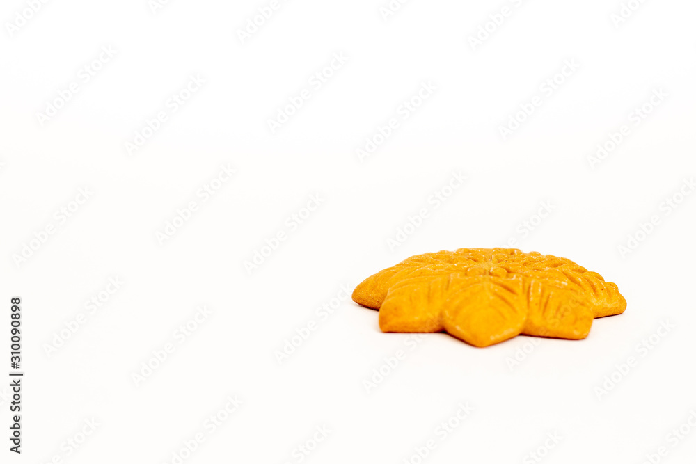 Cookie snowflake on a white background Cookie snowflake on a white background