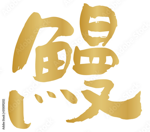 手描き筆文字　鰻