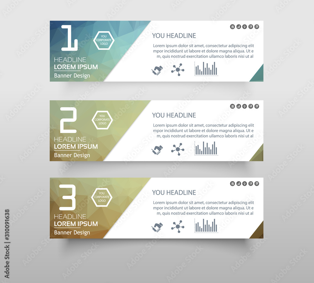 Set of infographic banner with polygonal, Geometric, Triangle pattern shape. web banner modern low polygon set background design, Geometric background. eps10 vector illustration. Set of infographic banner with polygonal, Geometric, Triangle pattern shape. web banner modern low polygon set background design, Geometric background. eps10 vector illustration.