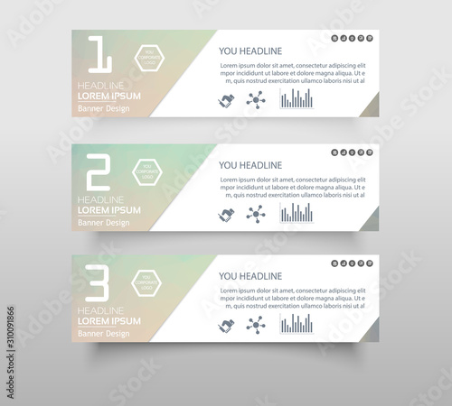 Set of infographic banner with polygonal, Geometric, Triangle pattern shape. web banner modern low polygon set background design, Geometric background. eps10 vector illustration.