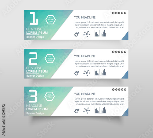Set of infographic banner with polygonal, Geometric, Triangle pattern shape. web banner modern low polygon set background design, Geometric background. eps10 vector illustration.