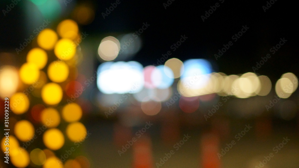 Colorful bokeh city blur. Abstract background.