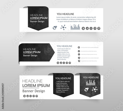 Abstract of Infographic web banner modern low polygon set background design, Geometric background. eps10 vector illustration.