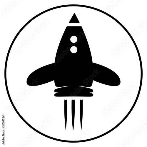 rocket icon, on white background