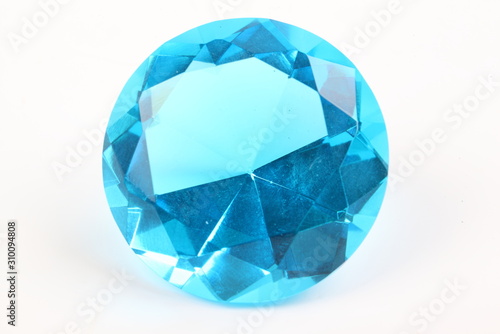 Blue diamond on a white background